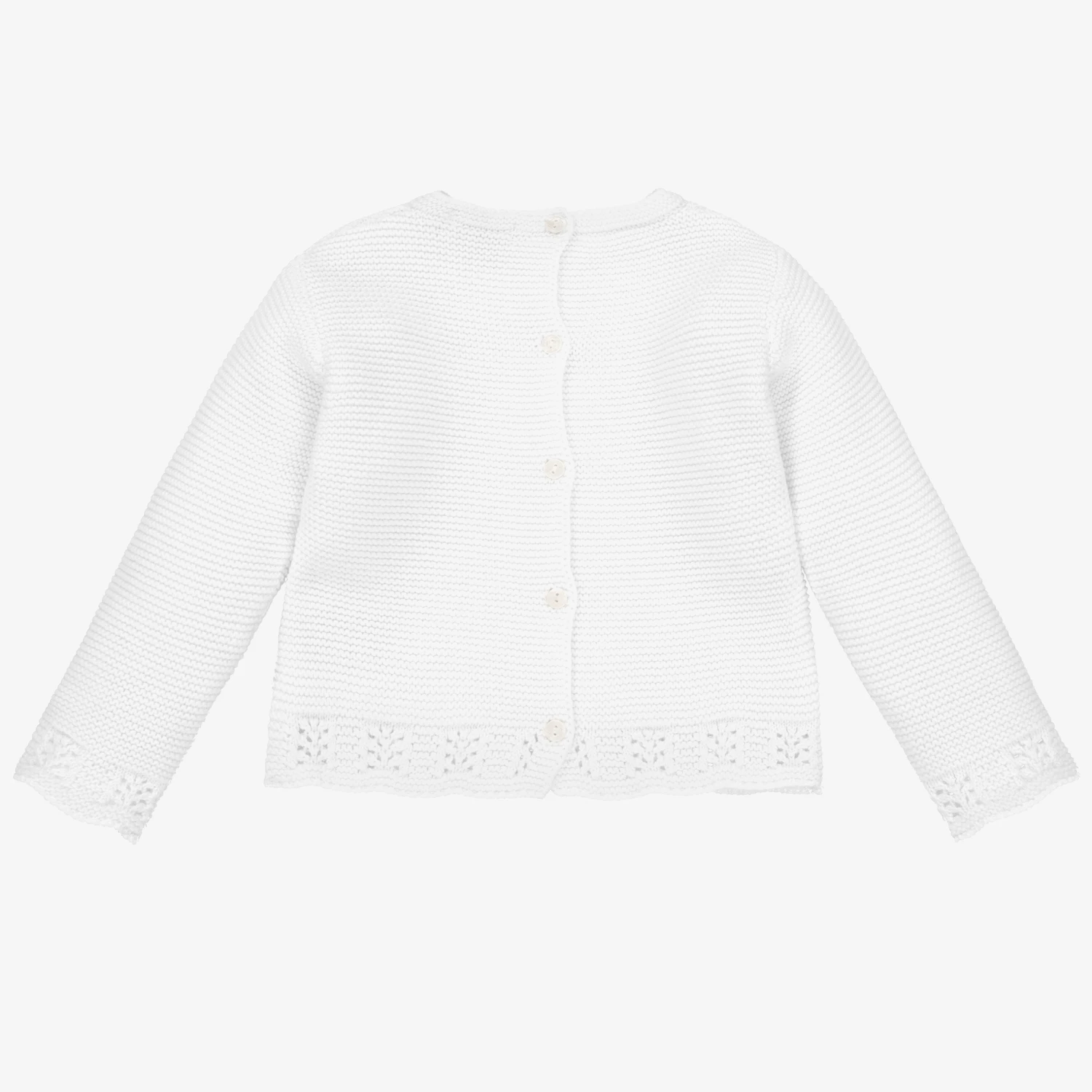 Patachou Girls White Cotton Knit Jumper 2 Patachou Girls White Cotton Knit Jumper - Image 2