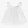 Patachou Girls White Cotton & Lace Top