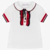 Patachou Girls White Cotton Piqué Polo Shirt