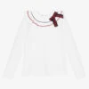 Patachou Girls White Jersey Blouse