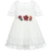Patachou Girls White Tulle Dress