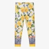 Patachou Girls Yellow Floral Cotton Leggings