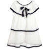 Patachou Ivory & Blue Chiffon Dress