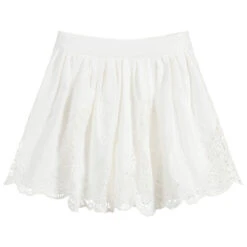 Patachou Ivory Cotton & Linen Skirt