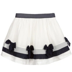 Patachou White & Blue Chiffon Skirt