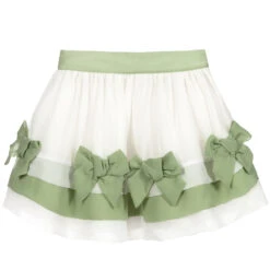 Patachou White & Green Chiffon Skirt