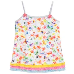 Paté De Sable Girls Ivory Floral Beach Dress