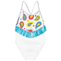 Paté De Sable Girls White Swimsuit
