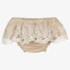 Phi Clothing Girls Beige Cotton Velvet Bloomer Shorts