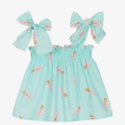 Phi Clothing Girls Blue Ballerina Cotton Top