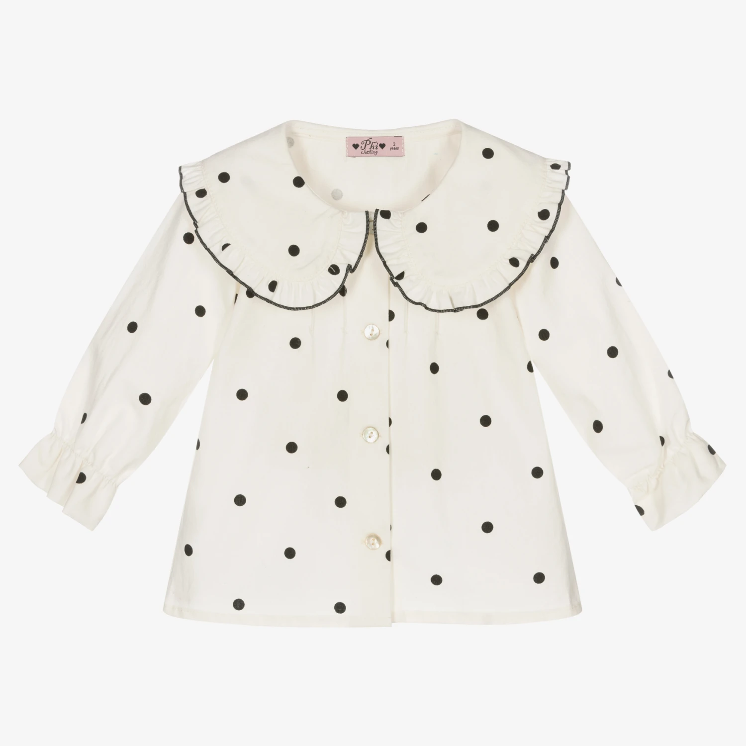 Phi Clothing Girls Ivory Cotton Blouse 1 Phi Clothing Girls Ivory Cotton Blouse