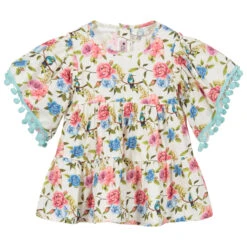 Phi Clothing Girls Ivory Floral Blouse