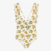 Phi Clothing Girls Ivory & Orange Swimsuit