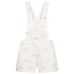 Phi Clothing Girls Ivory Short Dungarees