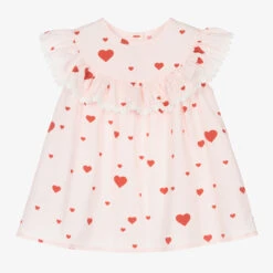 Phi Clothing Girls Pink Cotton Heart Blouse