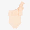 Phi Clothing Girls Pink Ruffle Swimsuit