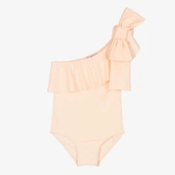 Phi Clothing Girls Pink Ruffle Swimsuit