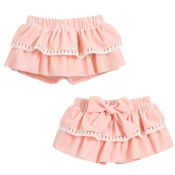 Phi Clothing Girls Pink Velvet Skort