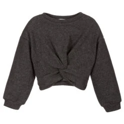 Piccola Ludo Girls Grey Knitted Jumper