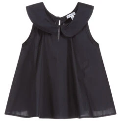 Piccola Ludo Girls Navy Blue Cotton Blouse