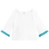 Piccola Ludo Girls White 3/4 Sleeve Top