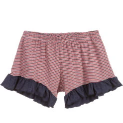 Piccola Ludo Red Striped Viscose Shorts