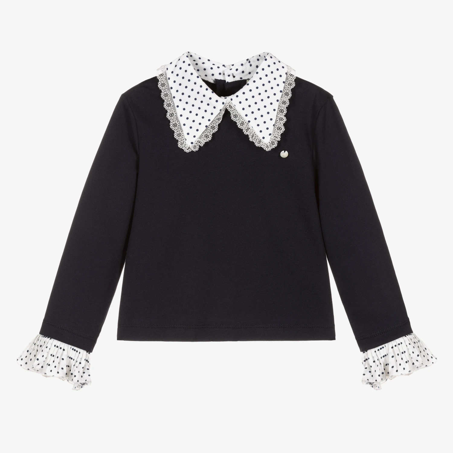 Piccola Speranza Girls Blue Collared Top 1 Piccola Speranza Girls Blue Collared Top