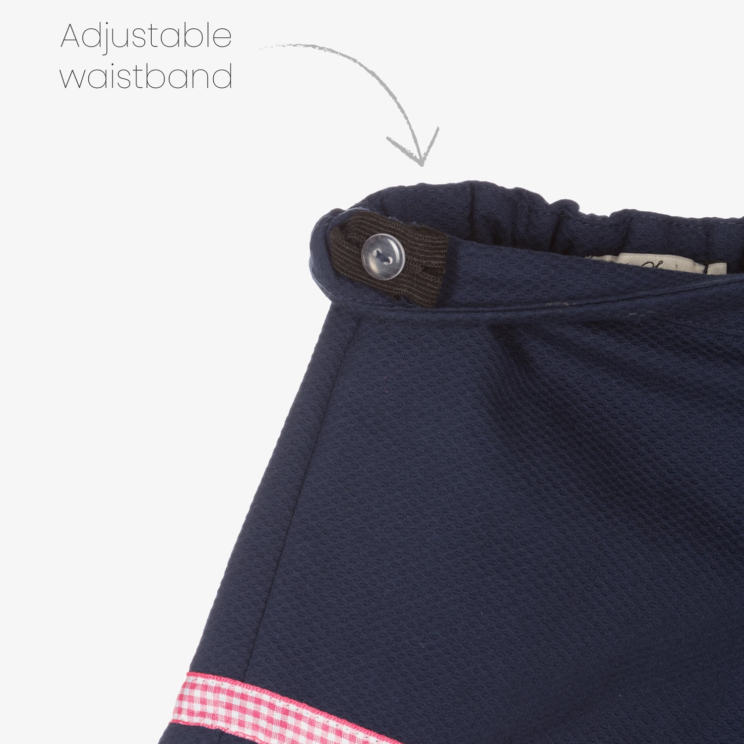 Piccola Speranza Girls Blue & Pink Trim Shorts 3 Piccola Speranza Girls Blue & Pink Trim Shorts - Image 3