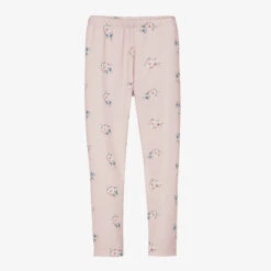 Piccola Speranza Girls Blush Pink Floral Print Leggings