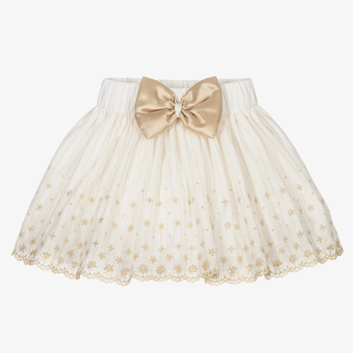 Piccola Speranza Girls Ivory & Gold Skirt 1 Piccola Speranza Girls Ivory & Gold Skirt