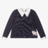 Piccola Speranza Girls Navy Blue Collar Sweater