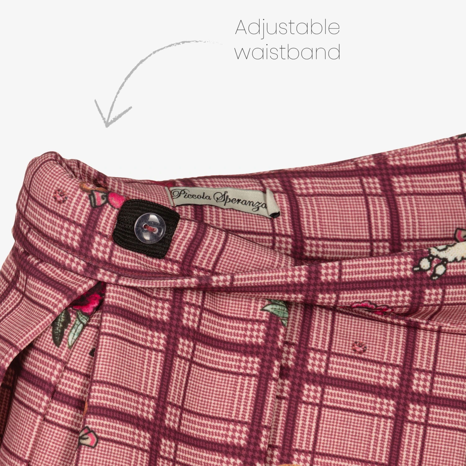 Piccola Speranza Girls Pink Check Bows Skirt 4 Piccola Speranza Girls Pink Check Bows Skirt - Image 4