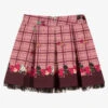 Piccola Speranza Girls Pink Check Bows Skirt