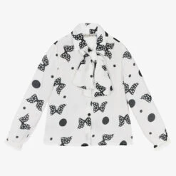 Piccola Speranza Girls White & Black Blouse