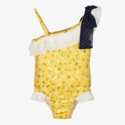 Piccola Speranza Girls Yellow Floral Swimsuit