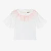 Piccola Speranza White & Pink Chiffon Blouse