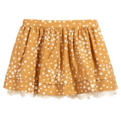 Pili Carrera Girls Cotton Skirt With Lace