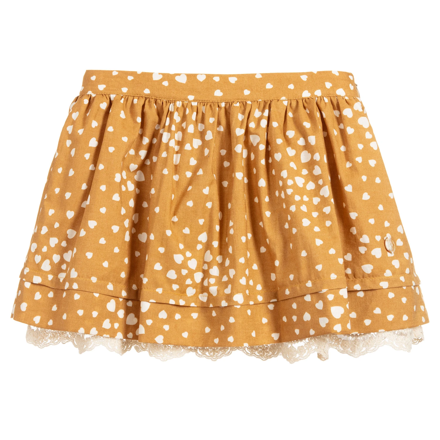 Pili Carrera Girls Cotton Skirt With Lace 1 Pili Carrera Girls Cotton Skirt With Lace