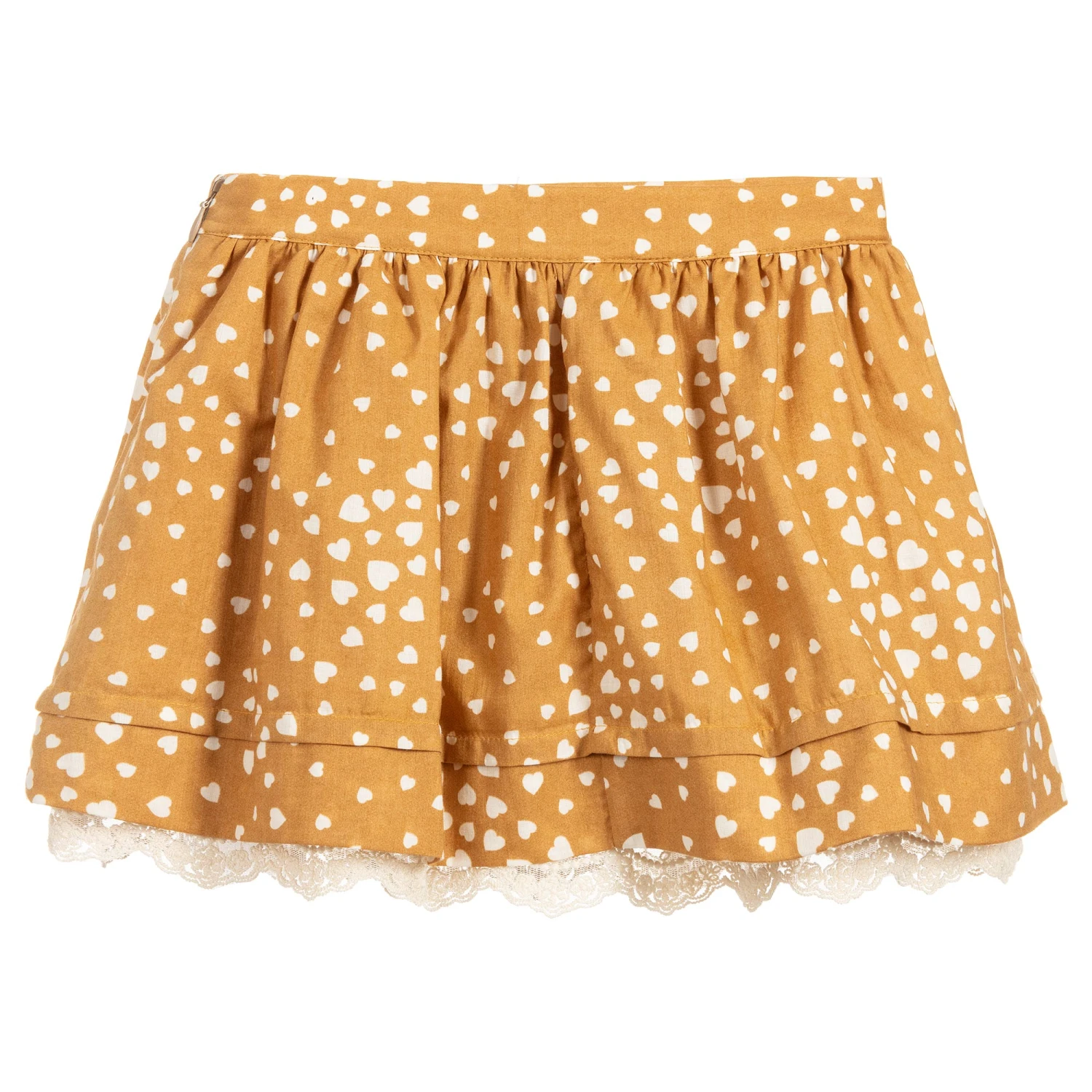 Pili Carrera Girls Cotton Skirt With Lace 2 Pili Carrera Girls Cotton Skirt With Lace - Image 2