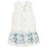 Pili Carrera Girls Ivory Linen Dress