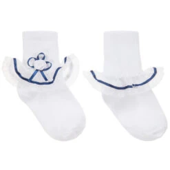 Pretty Originals Girls White Frilly Socks