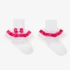 Pretty Originals White & Pink Frilly Socks