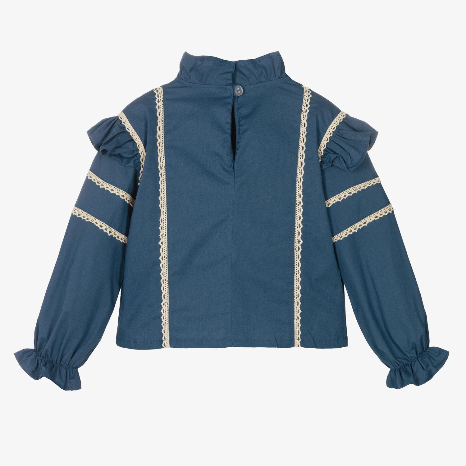 RaspberryPlum Girls Blue Cotton Blouse 3 RaspberryPlum Girls Blue Cotton Blouse - Image 3