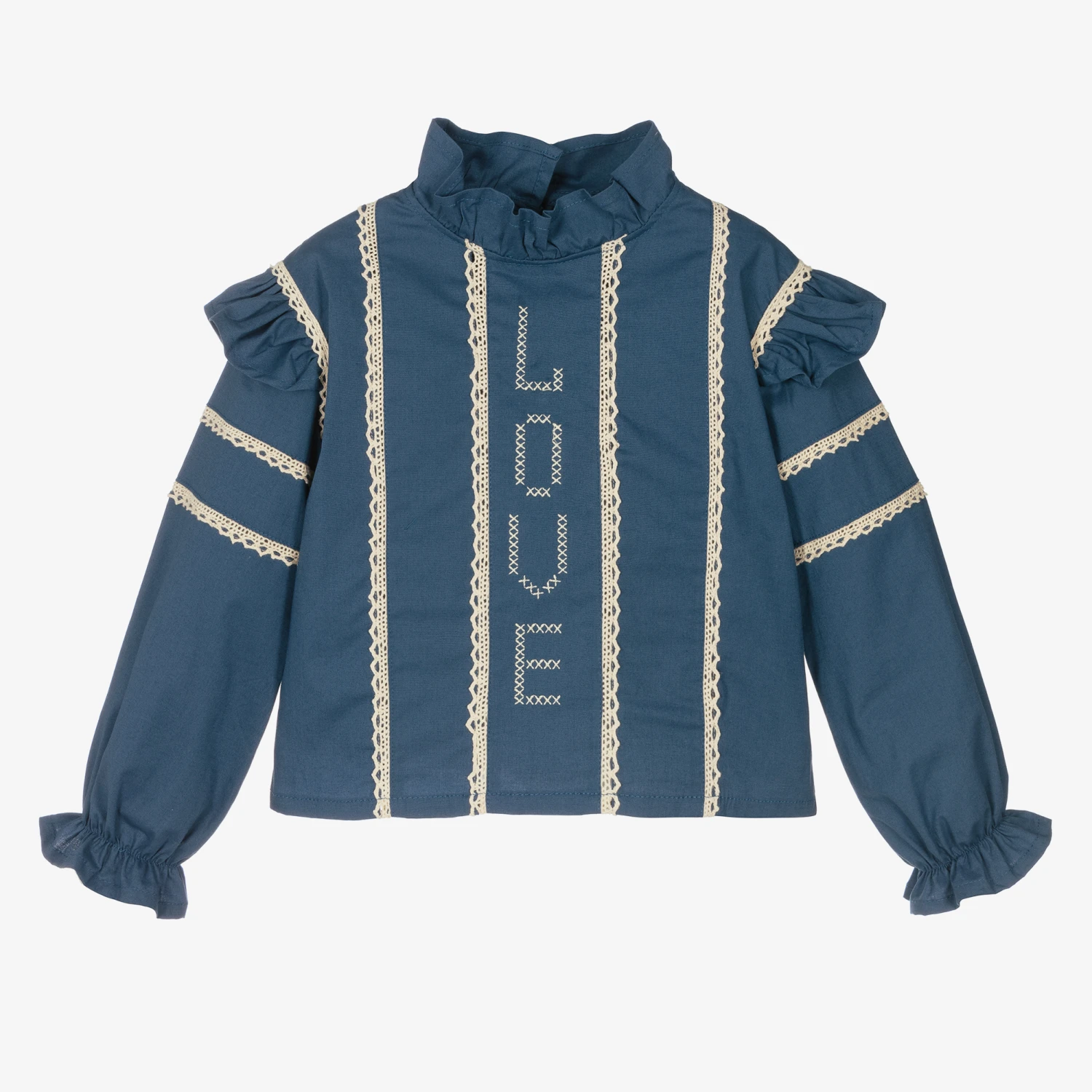 RaspberryPlum Girls Blue Cotton Blouse 1 RaspberryPlum Girls Blue Cotton Blouse