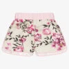 Roberto Cavalli Beige Floral Cotton Shorts