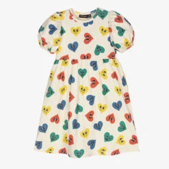 Rock Your Baby Girls Ivory Happy Heart Dress