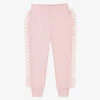 Rock Your Baby Girls Pink Cotton Ruffle Joggers