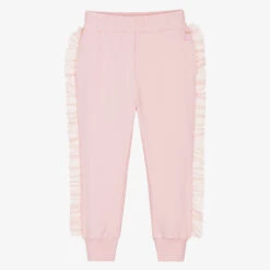 Rock Your Baby Girls Pink Cotton Ruffle Joggers