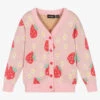 Rock Your Baby Girls Pink Strawberry Cotton Cardigan