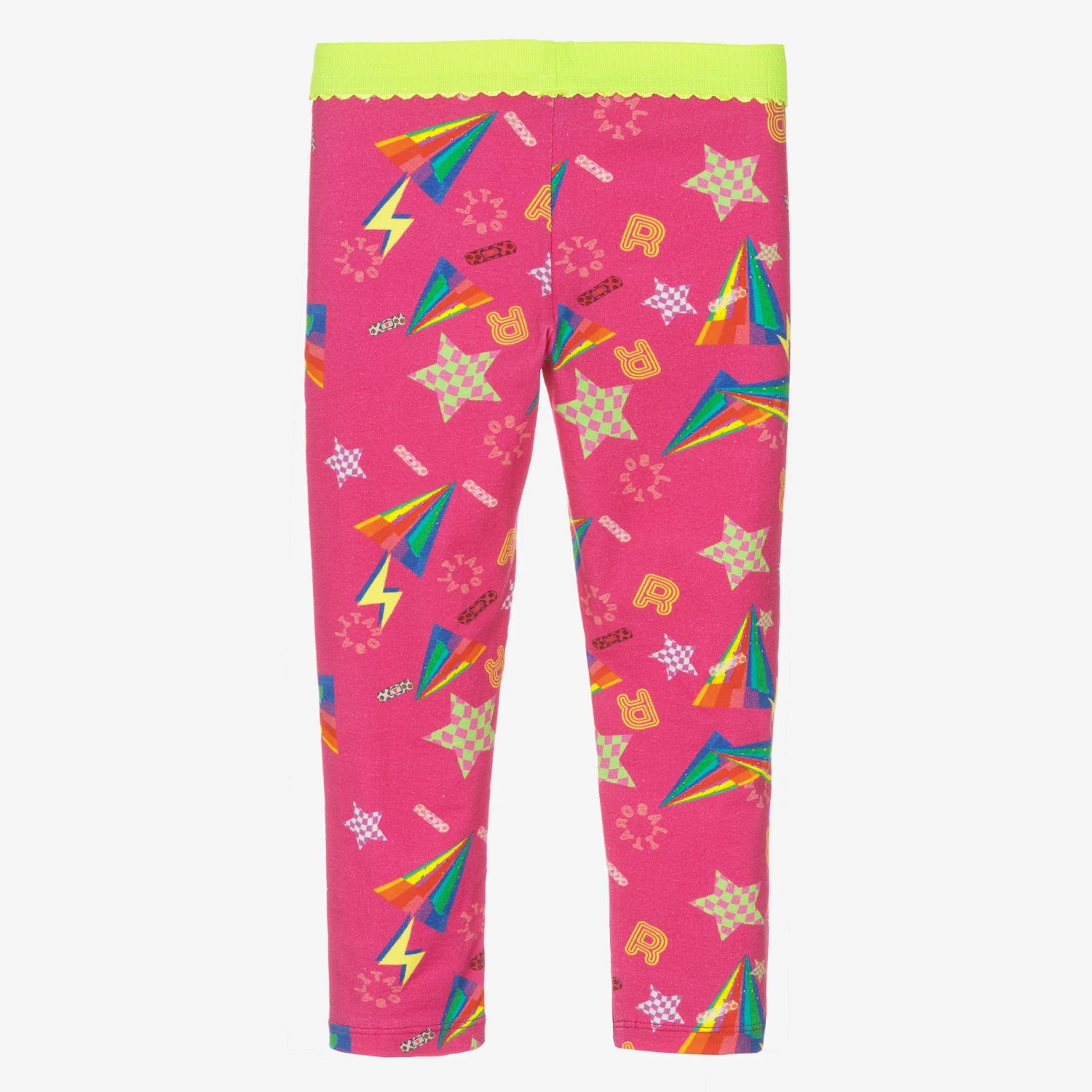 Rosalita Señoritas Girls Pink Cotton Logo Leggings 2 Rosalita Señoritas Girls Pink Cotton Logo Leggings - Image 2